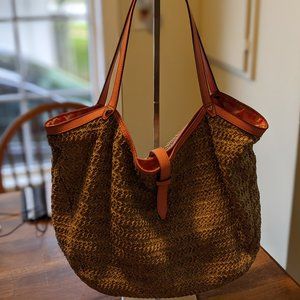 Riviera Tote - Raffia and Coral